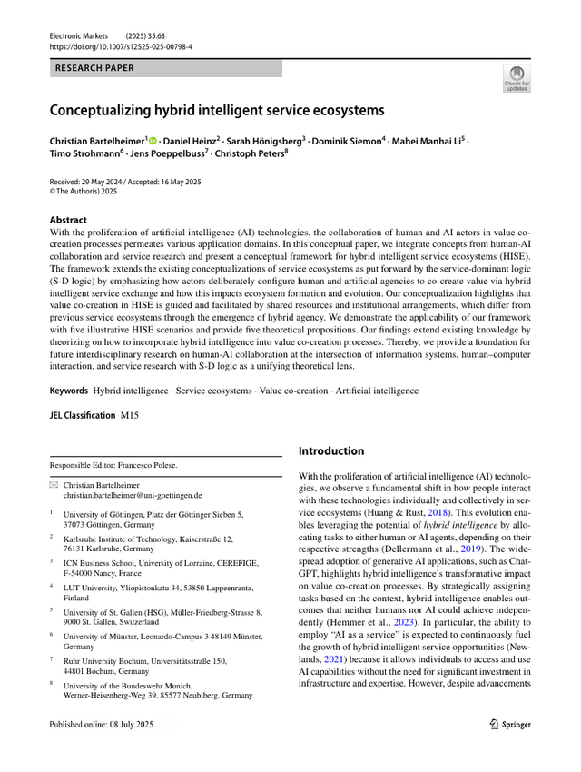First page of Conceptualizing Hybrid Intelligent Service Ecosystems